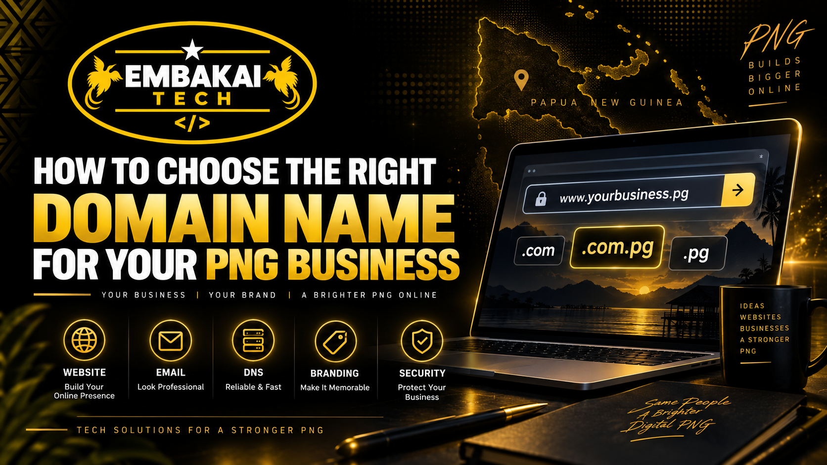 How to Choose the Right Domain Name for Your PNG Business article by Embakai Tech Solutions