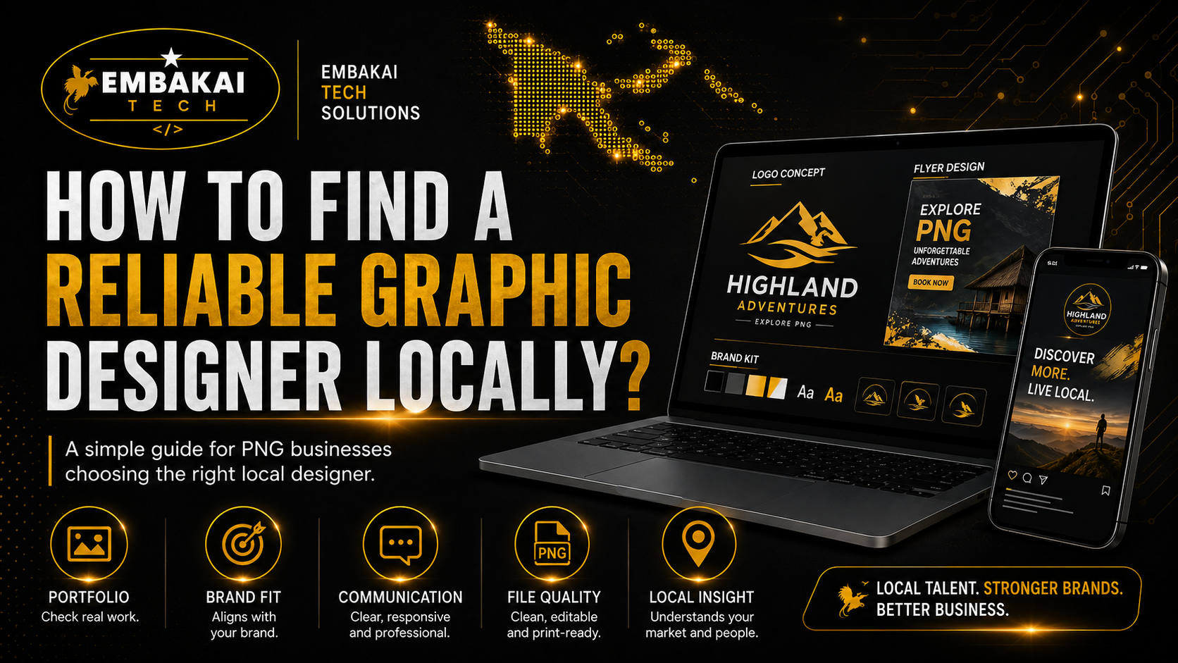 How to Find a Reliable Graphic Designer Locally? article by Embakai Tech Solutions
