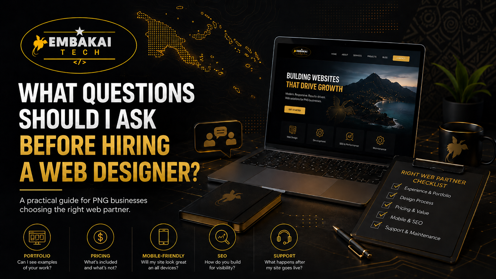 What Questions Should I Ask Before Hiring a Web Designer? article by Embakai Tech Solutions