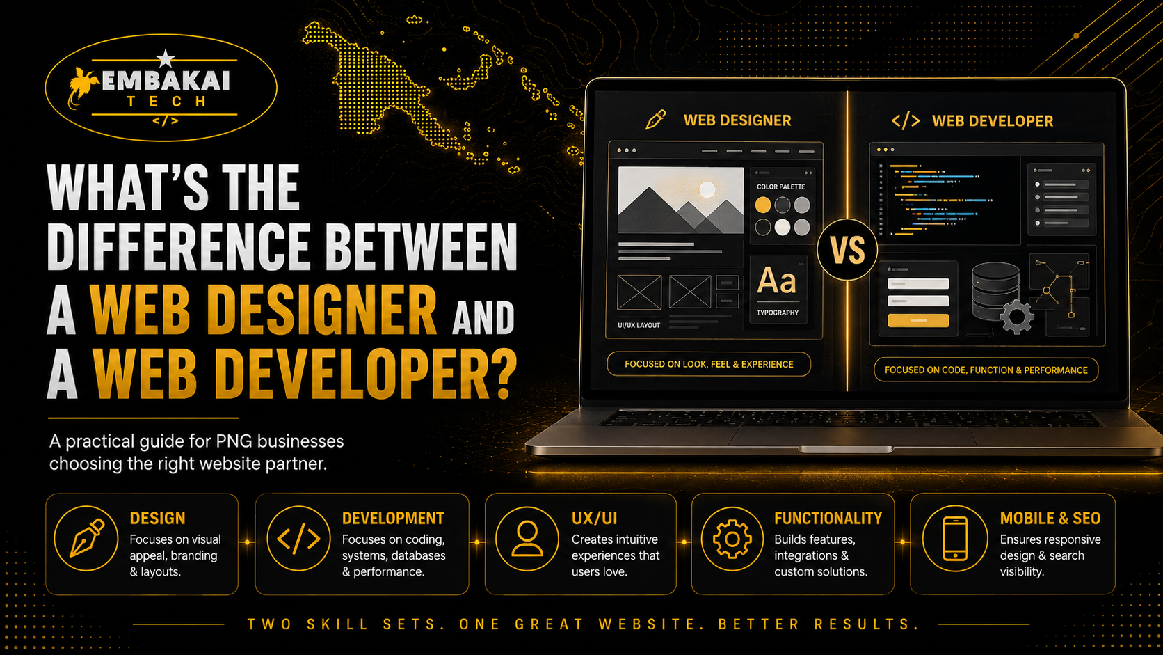 What's the Difference Between a Web Designer and a Web Developer? article by Embakai Tech Solutions