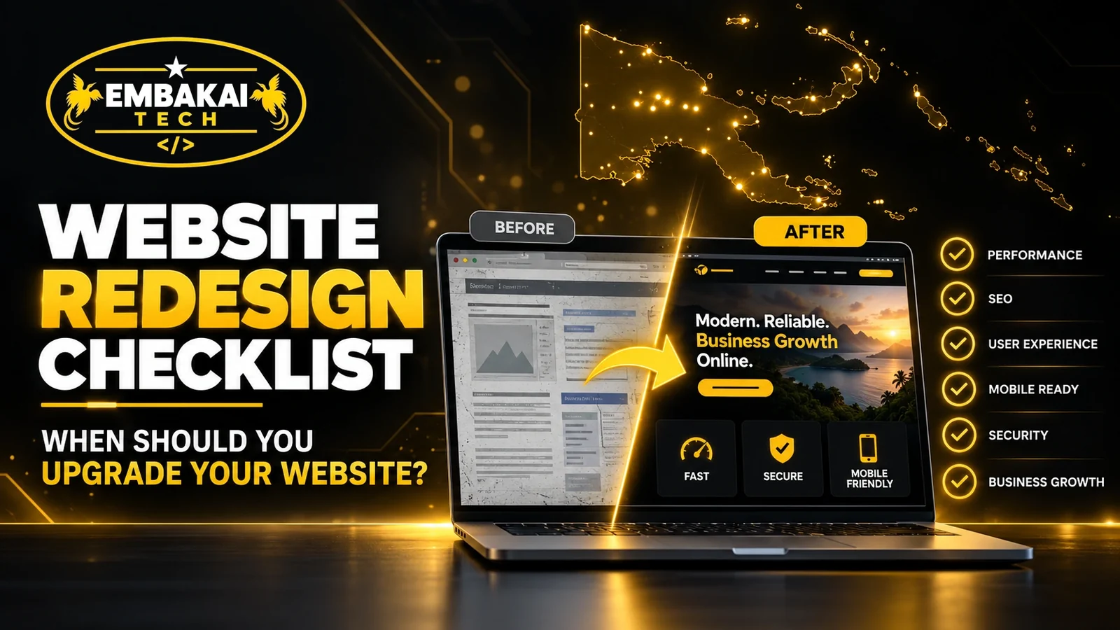 Website Redesign Checklist: When Should You Upgrade Your Website? article by Embakai Tech Solutions